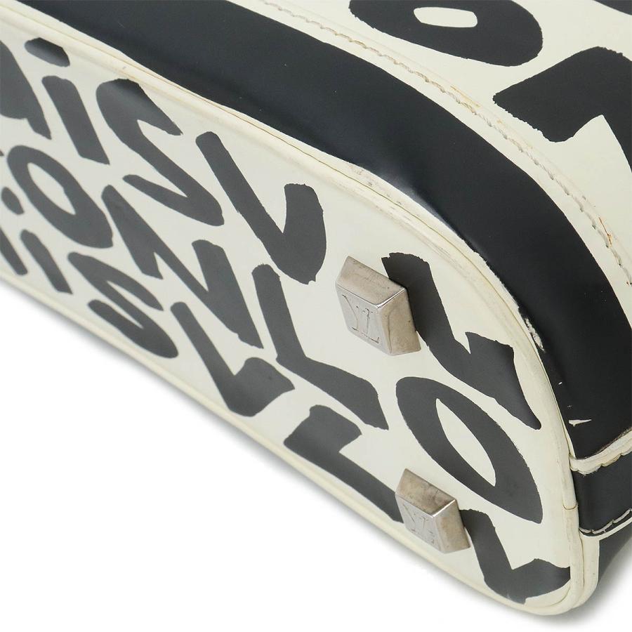 LOUIS VUITTON Authentic Vintage Graffiti Alma MM Handbag Black Ivory