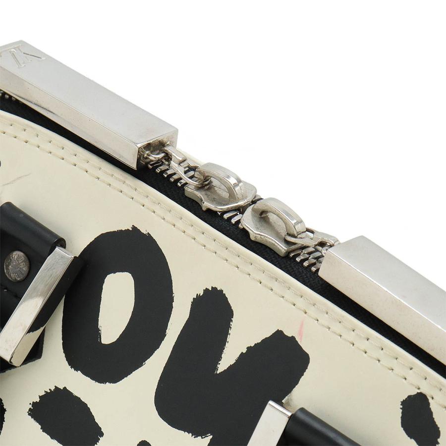 LOUIS VUITTON Authentic Vintage Graffiti Alma MM Handbag Black Ivory