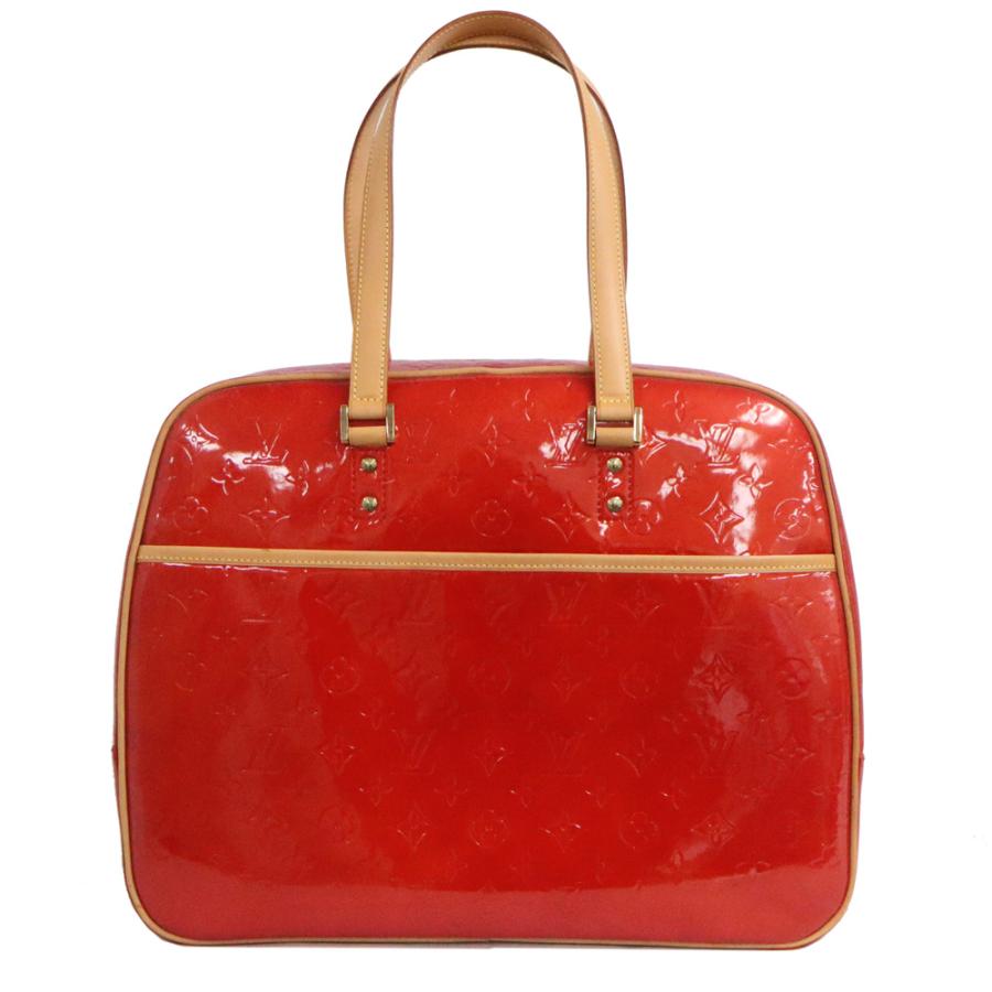 LOUIS VUITTON Authentic Vintage Monogram Vernis Sutton M91080 Red Handbag