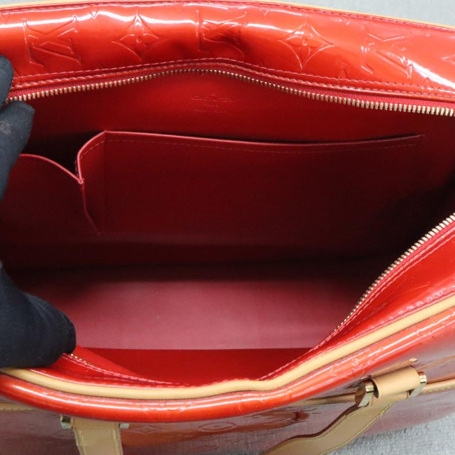 LOUIS VUITTON Authentic Vintage Monogram Vernis Sutton M91080 Red Handbag