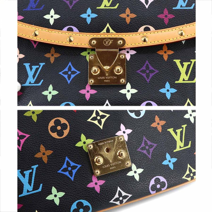 LOUIS VUITTON Authentic Vintage Monogram Multicolor Sologne Shoulder Bag Black M92639