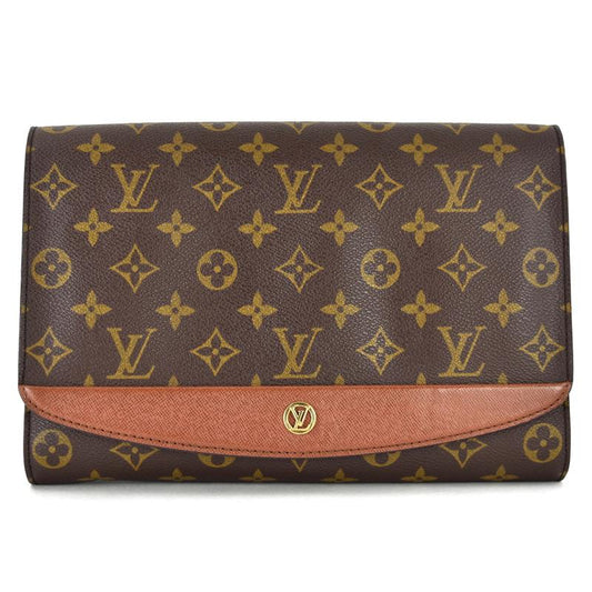 LOUIS VUITTON Authentic Vintage Monogram Bordeaux M51797 Shoulder Bag Clutch Bag 2-Way Brown