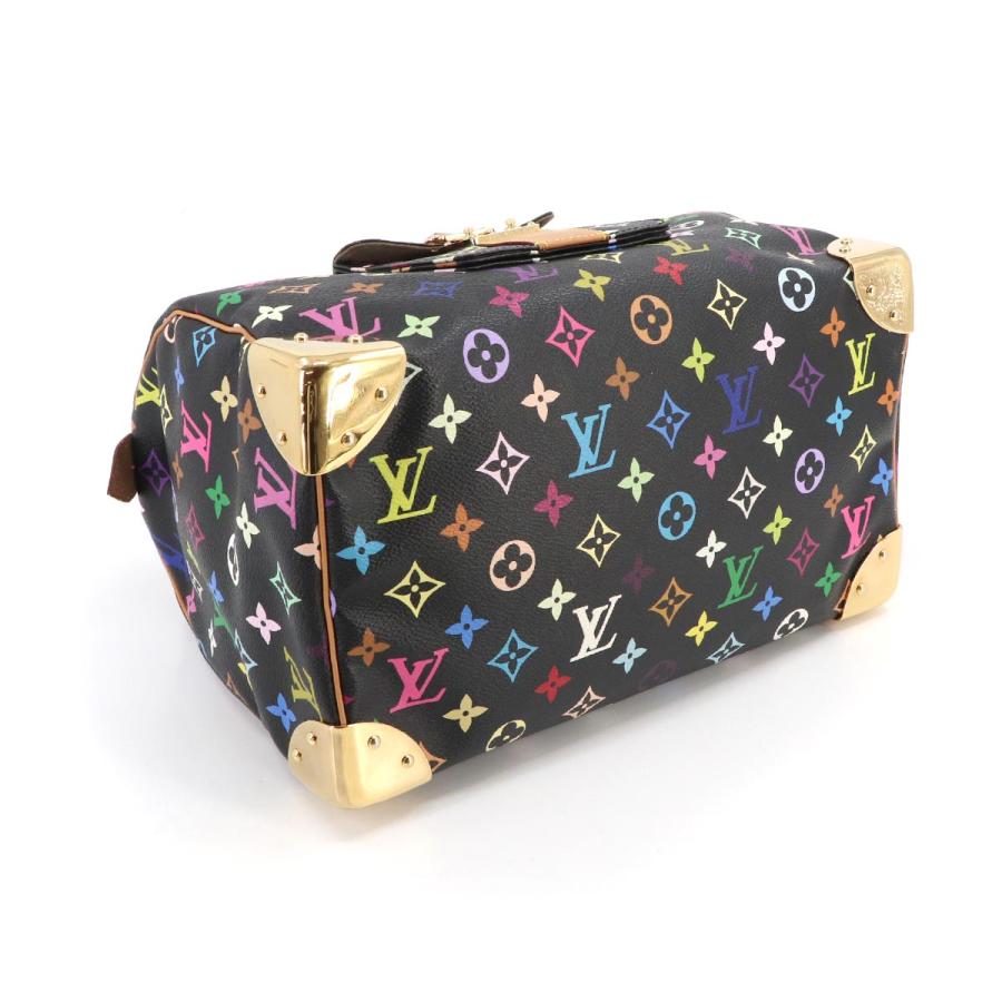 LOUIS VUITTON Authentic Vintage Monogram Multicolor Speedy 30 Handbag Noir M92642 Black