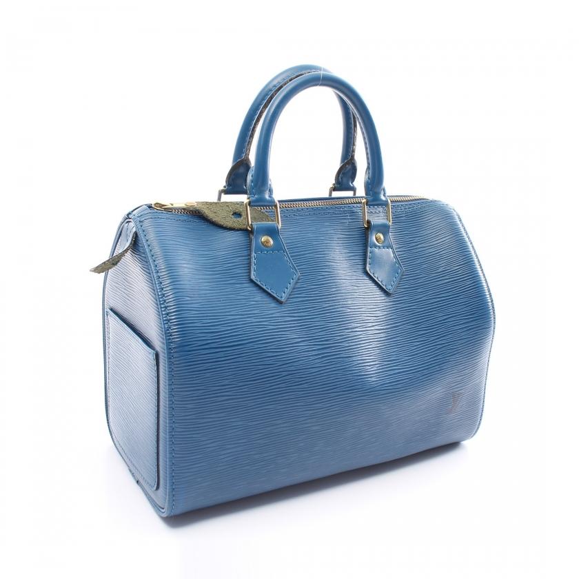 LOUIS VUITTON Authentic Vintage Speedy 25 Epi Toledo Blue Handbag M43015