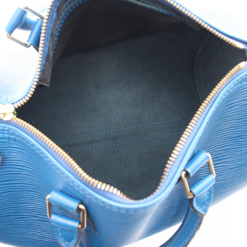 LOUIS VUITTON Authentic Vintage Speedy 25 Epi Toledo Blue Handbag M43015