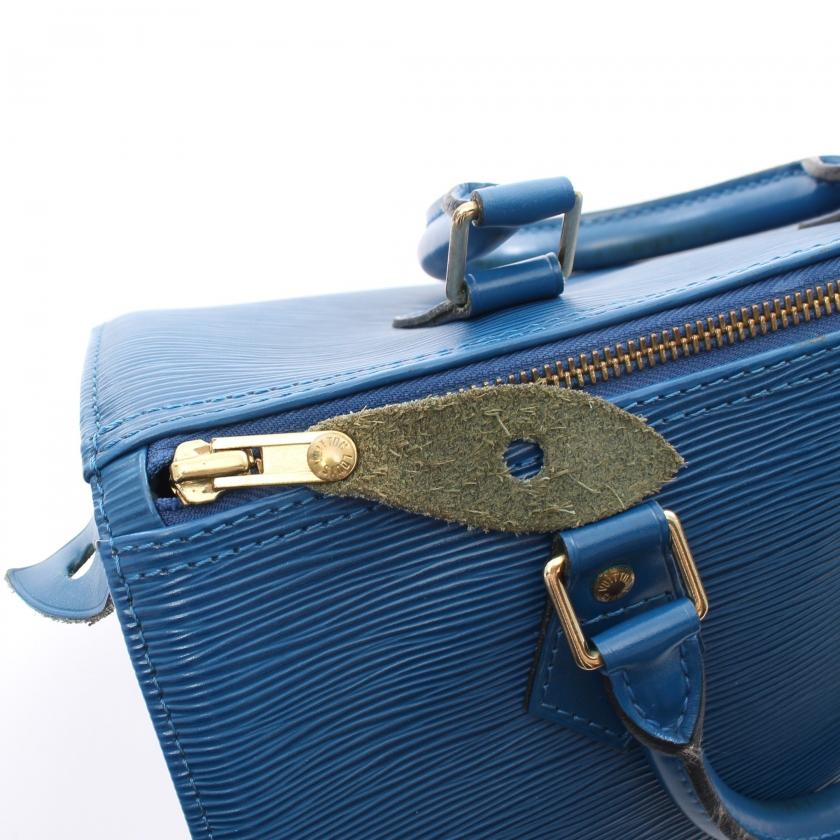LOUIS VUITTON Authentic Vintage Speedy 25 Epi Toledo Blue Handbag M43015