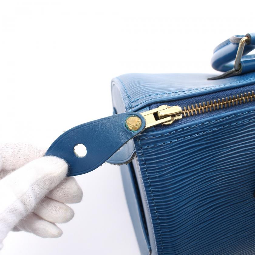 LOUIS VUITTON Authentic Vintage Speedy 25 Epi Toledo Blue Handbag M43015