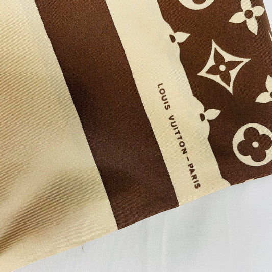 LOUIS VUITTON Monogram Silk Scarf Vintage