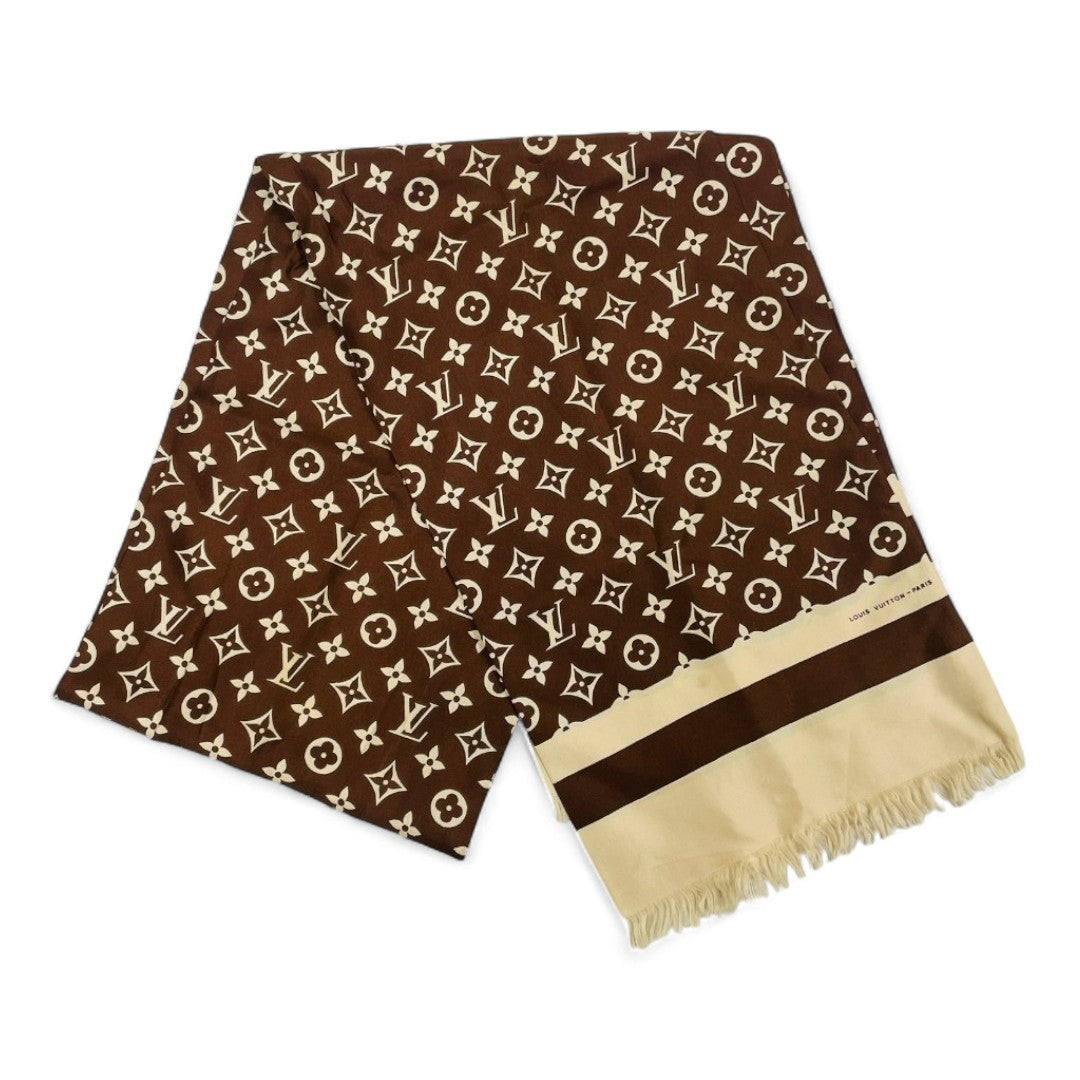 LOUIS VUITTON Monogram Silk Scarf Vintage