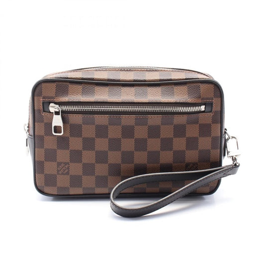 LOUIS VUITTON Damier Pochette Kasai Damier Ebene Clutch Bag N41663