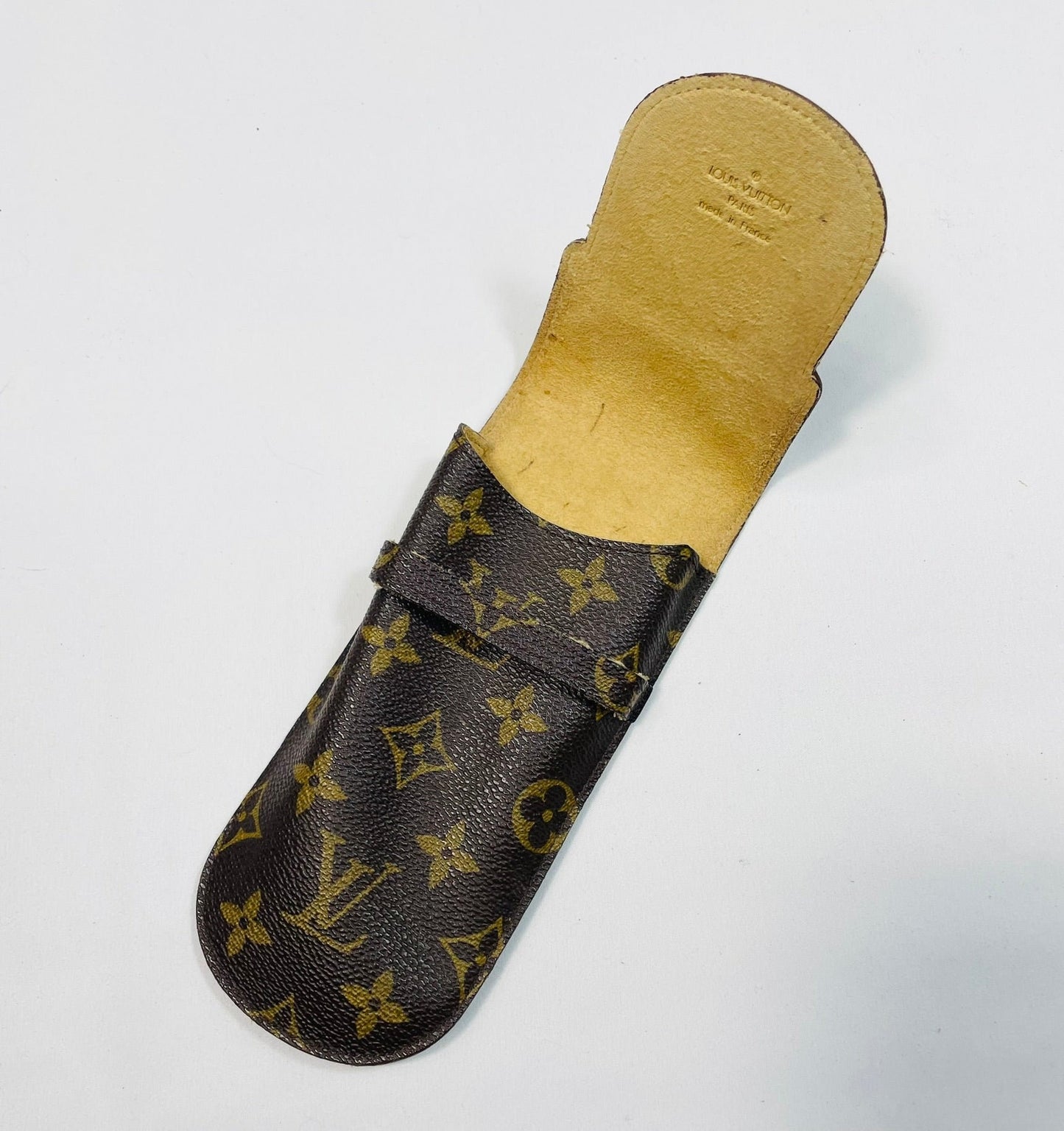 LOUIS VUITTON Authentic Vintage Glass Case Etui lunettes rabat Monogram M62970