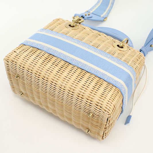 Dior Lady Dior Medium Handbag Wicker/Jacquard Women
