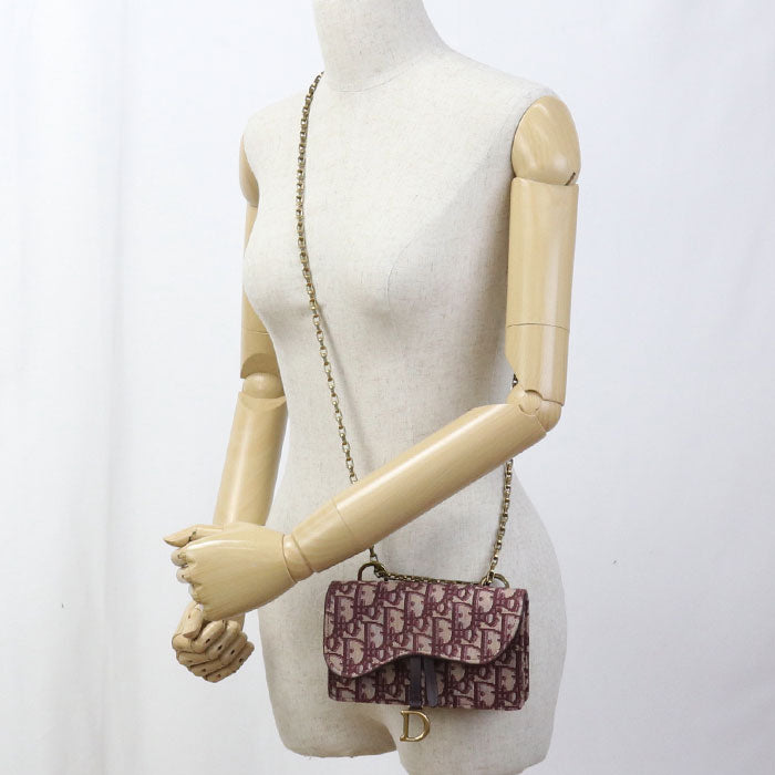 DIOR Chain Pouch Small saddle S5614CTZQ Diagonal shoulder bag Jacquard Women