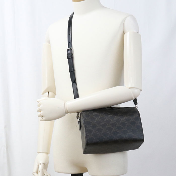 CELINE Triomphe canvas 120502FQM.38SI Mini Boston PVC mens