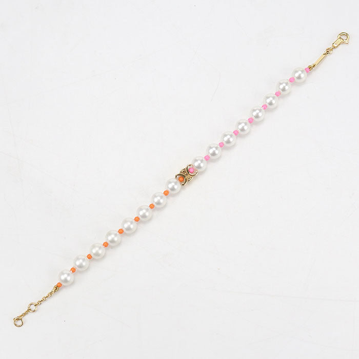 CELINE Pearl Bracelet Triomphe Bracelet / brass / Resin pearl Women