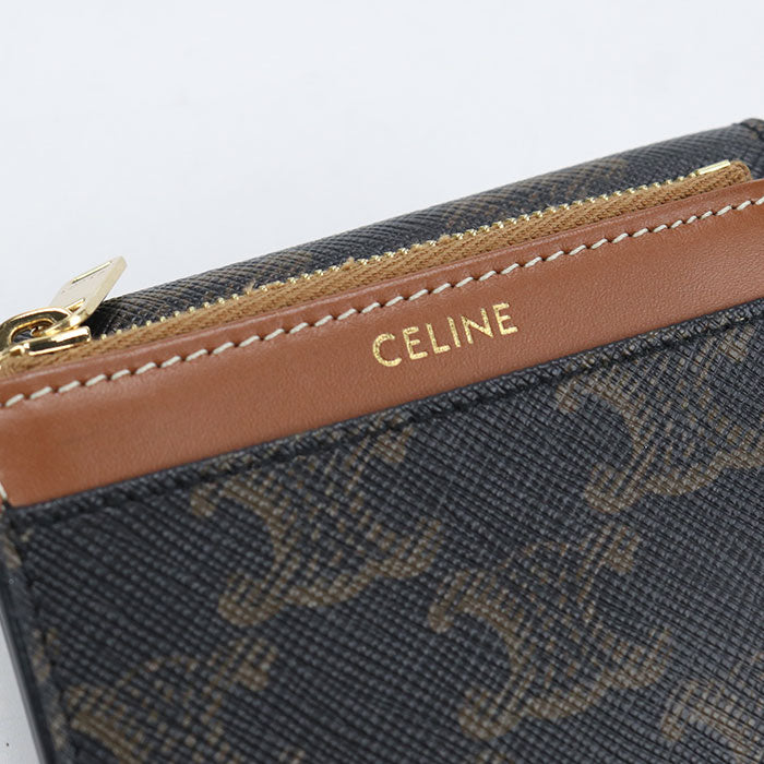 CELINE Compact wallet with coin compartment Triomphe canvas 10I652DS3.04LU Tri-fold wallet PVC Women's