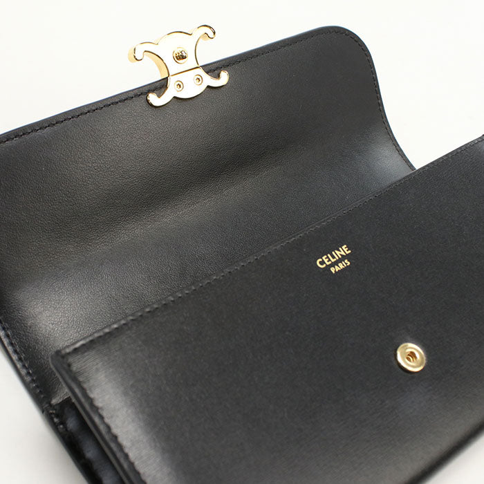 CELINE Large wallet Triomphe Purse folio Calfskin Women's