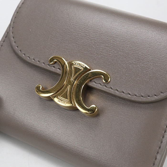 CELINE Small flap wallet Triomphe 10D783DPV.10BL Tri-fold wallet Calfskin Women's