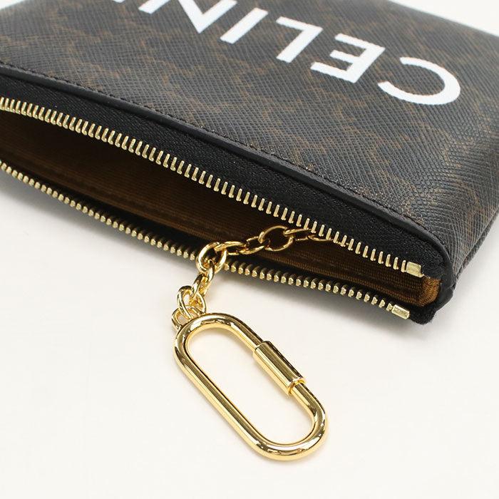 CELINE Coin purse Triomphe canvas 10C66 2CA2.38NO Coin Pocket PVC Women