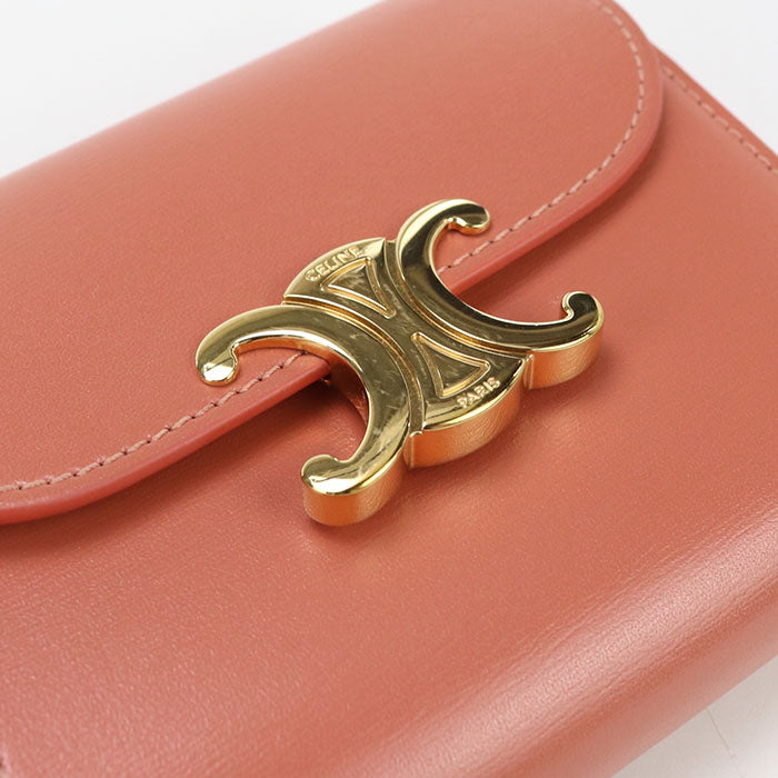 CELINE Small flap wallet Triomphe 10D78 3DPV Three fold wallet Calfskin Women
