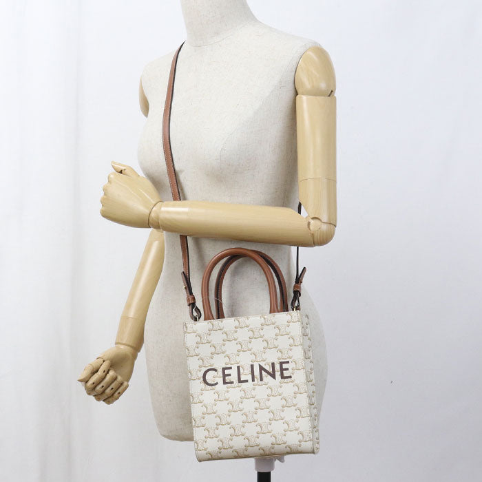 CELINE Mini Vertical Hippo 2WAY Triomphe canvas 19437 2BZK Handbag PVC/leather Women