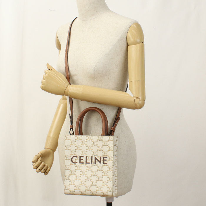 CELINE Mini vertical hippopotamus Triomphe canvas 19437 2BZK 01BC Handbag PVC Women