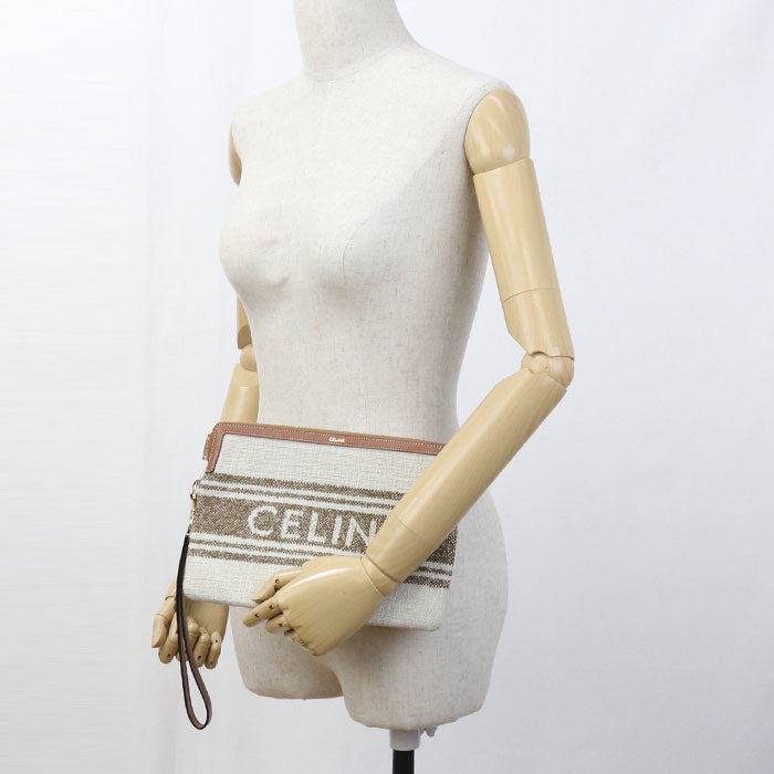 CELINE Small pouch with strap 10J502FAI Clutch bag/Jacquard Women