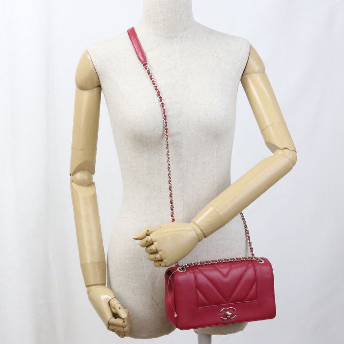 CHANEL Chain 2WAY Chevron Diagonal Shoulder bag leather 24958185 Women