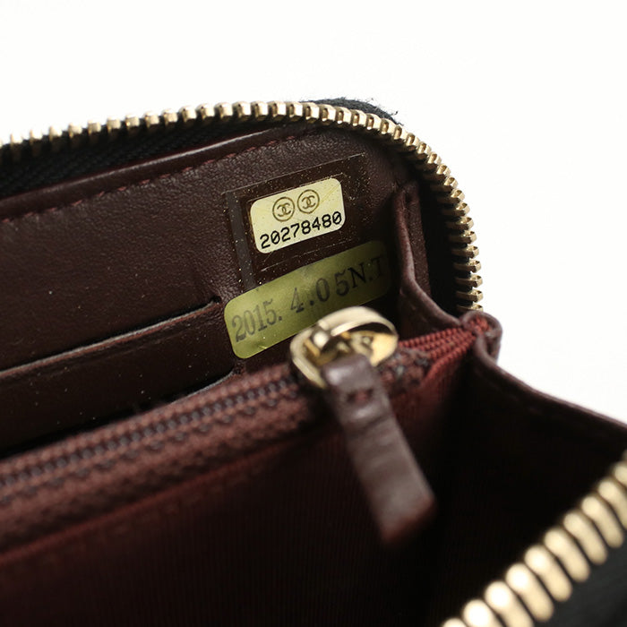 CHANEL Round W Zip Wallet PurseZip Around lambskin 20788480 Women