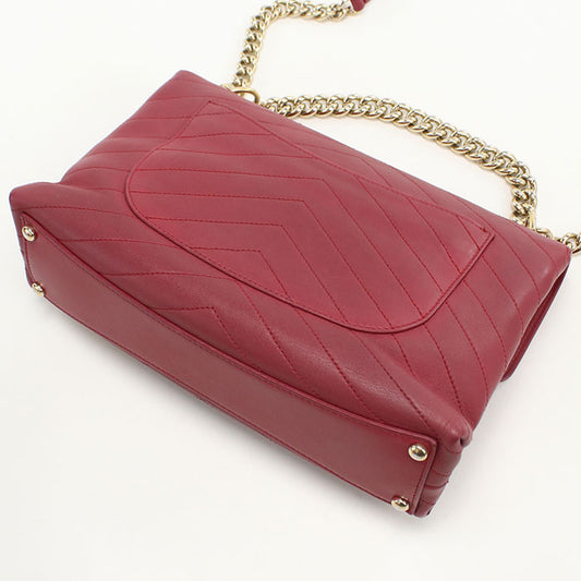 CHANEL Chain Chevron Shoulder Bag leather 26421136 Women's