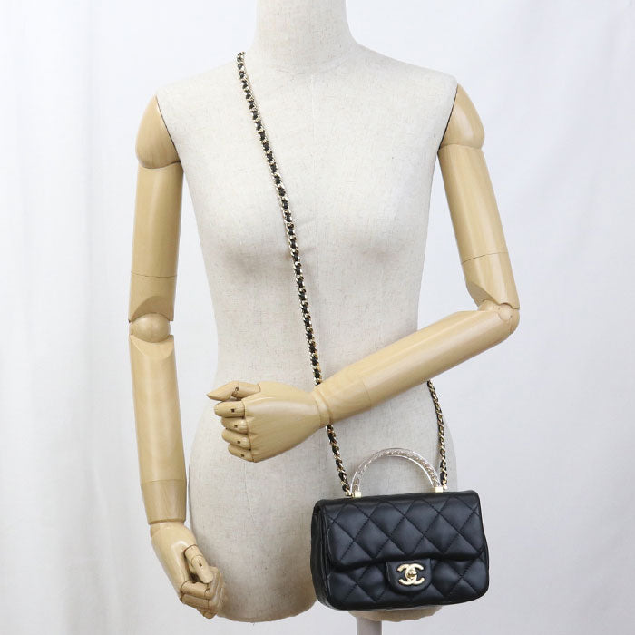 CHANEL Top handle 2WAY Matrasse Handbag lambskin LX3T6A53 Women