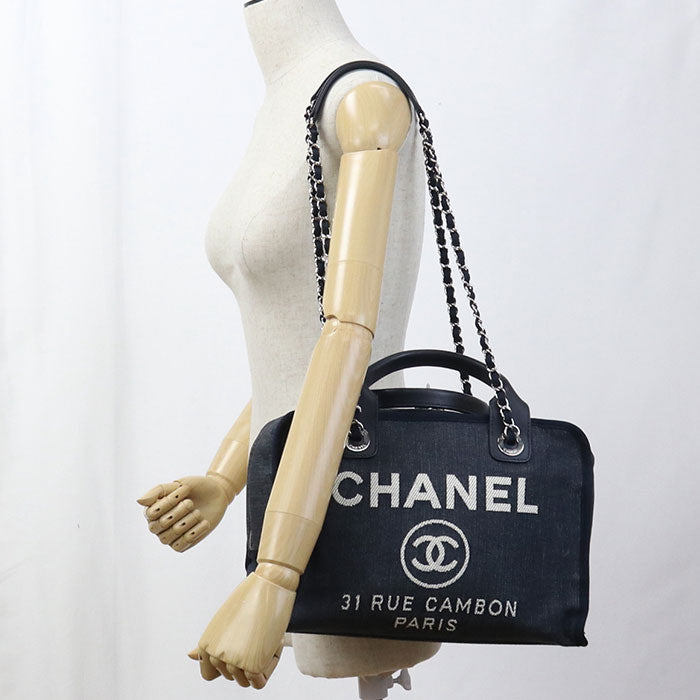 CHANEL Bowling bag 2WAY Deauville Boston bag denim 20986860 Women