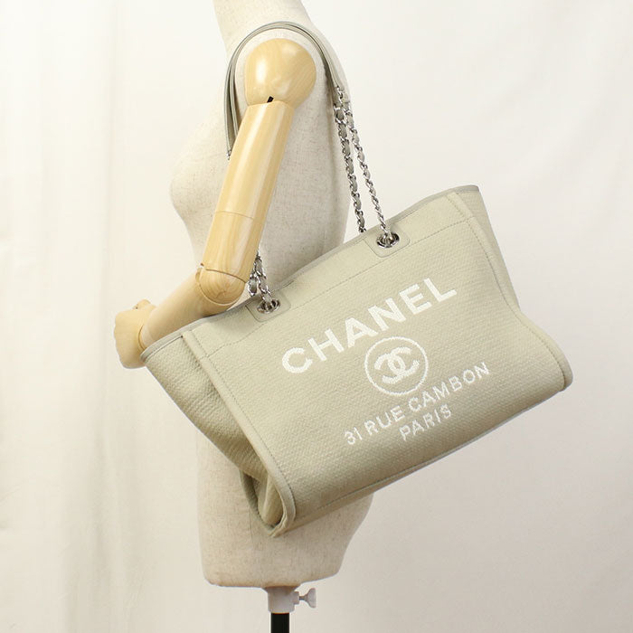CHANEL Chain Deauville Tote bag / canvas 16EN1943 Women