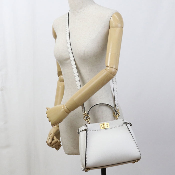 FENDI 2WAY Peekaboo 8BN244 Handbag Calfskin Women's