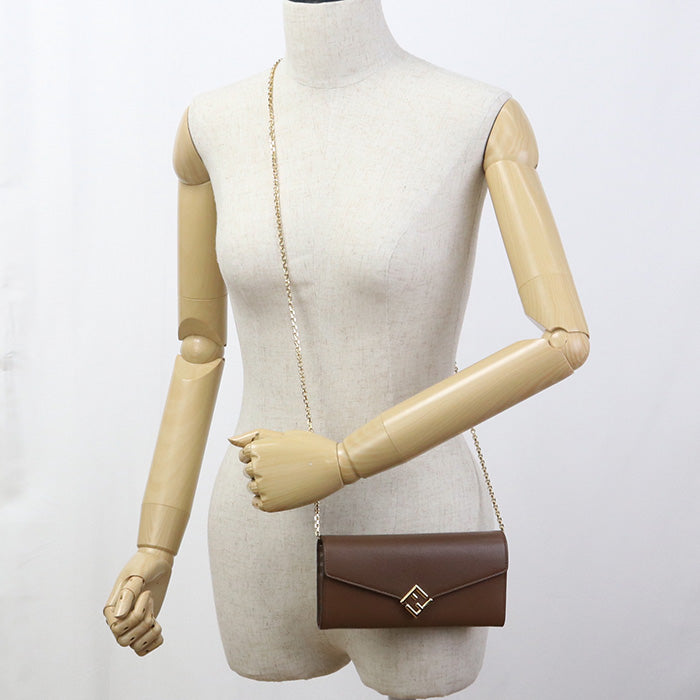 FENDI FF Diamond FE96325 Chain wallet leather/Purse with Chain Women