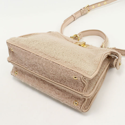 FENDI 2WAY Peekaboo 8BN327 Handbag Mouton Women