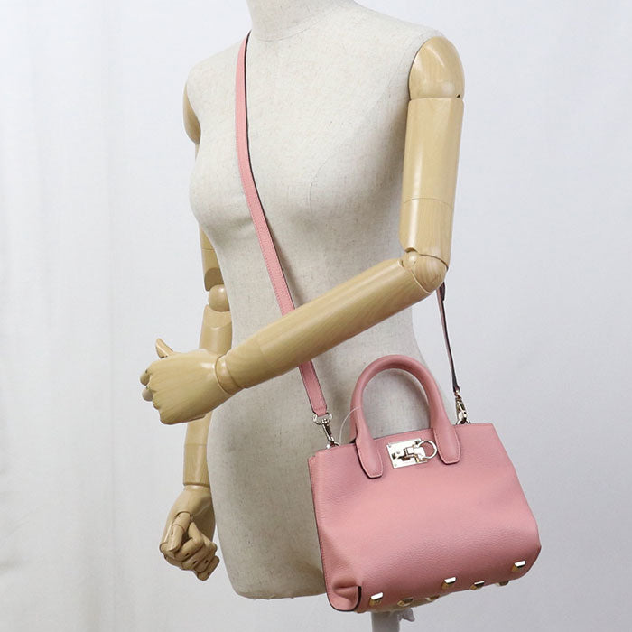 FERRAGAMO 2WAY Gancini 21 H288 Tote Bag Calfskin Women's
