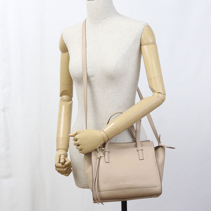 FERRAGAMO 2WAY Gancini 21 F478 Tote Bag Calfskin Women's