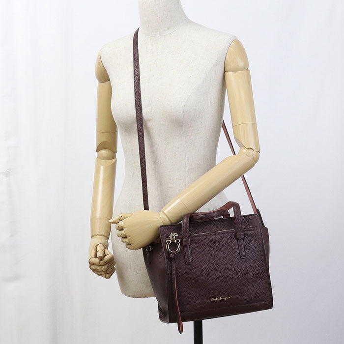 FERRAGAMO 2WAY Gancini 21 F478 Tote Bag Calfskin Women's