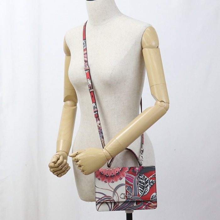 FERRAGAMO 2WAY Gancini 22 D866 Handbag Calfskin Women