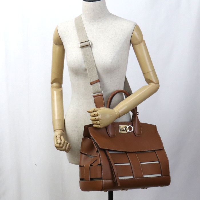 FERRAGAMO 2WAY Gancini 21 H900 Tote Bag Calfskin Women