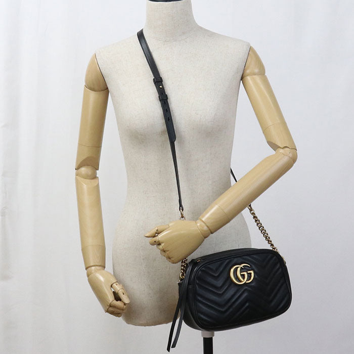 GUCCI Small camera bag GG Marmont GU93094 Shoulder Bag leather/Small camera bag Women