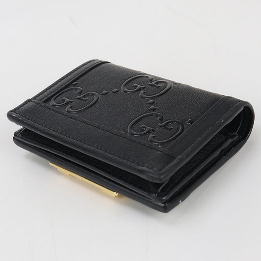 GUCCI Card Case wallet GG emboss 676150 Bi-fold wallet with coin purse leather Women