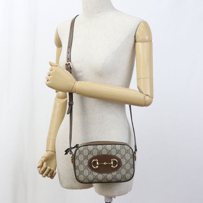 GUCCI Small camera bag Horsebit 1955 760196 Shoulder Bag GG Supreme/leather Women