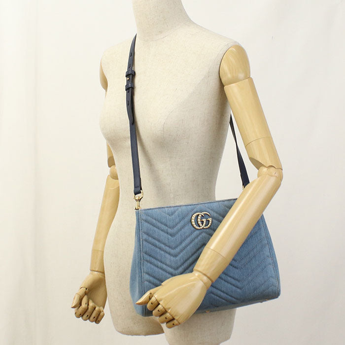GUCCI 2WAY GG Marmont 448054 Tote Bag denim/leather Women