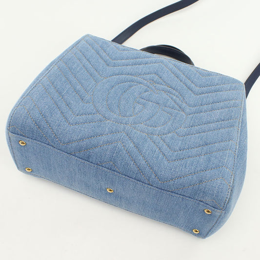 GUCCI 2WAY GG Marmont 448054 Tote Bag denim/leather Women