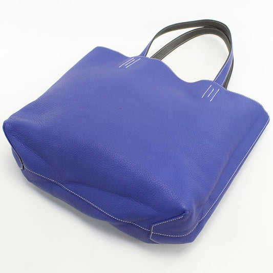 HERMES Doble Sense 45 Tote bag Taurillon Clemence Blue Electric Women