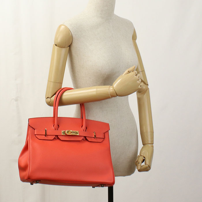 HERMES Birkin 30 Handbag / Epsom Rose Jaipur Women