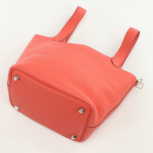 HERMES Picotan Lock PM Handbag Taurillon Clemence Rose Texas Women