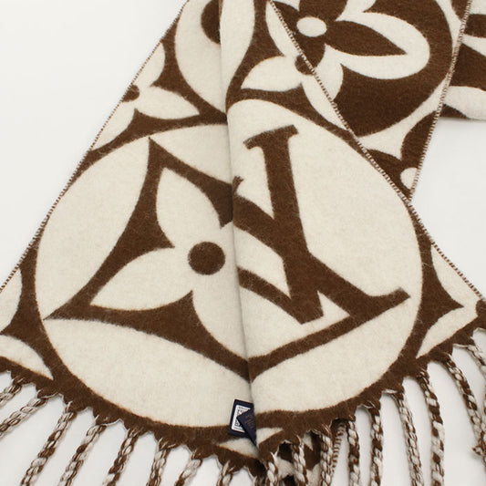 LOUIS VUITTON Scarf / LV medallion Flight mode M79215 Scarf wool IS3233 Women
